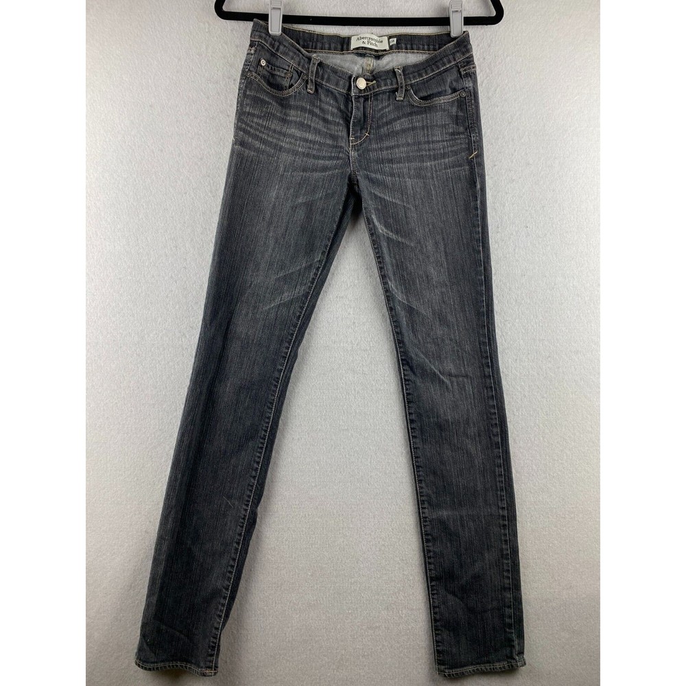 Abercrombie & Fitch Jeans Womens 0 Grey Erin Distressed Denim Stretch Pockets